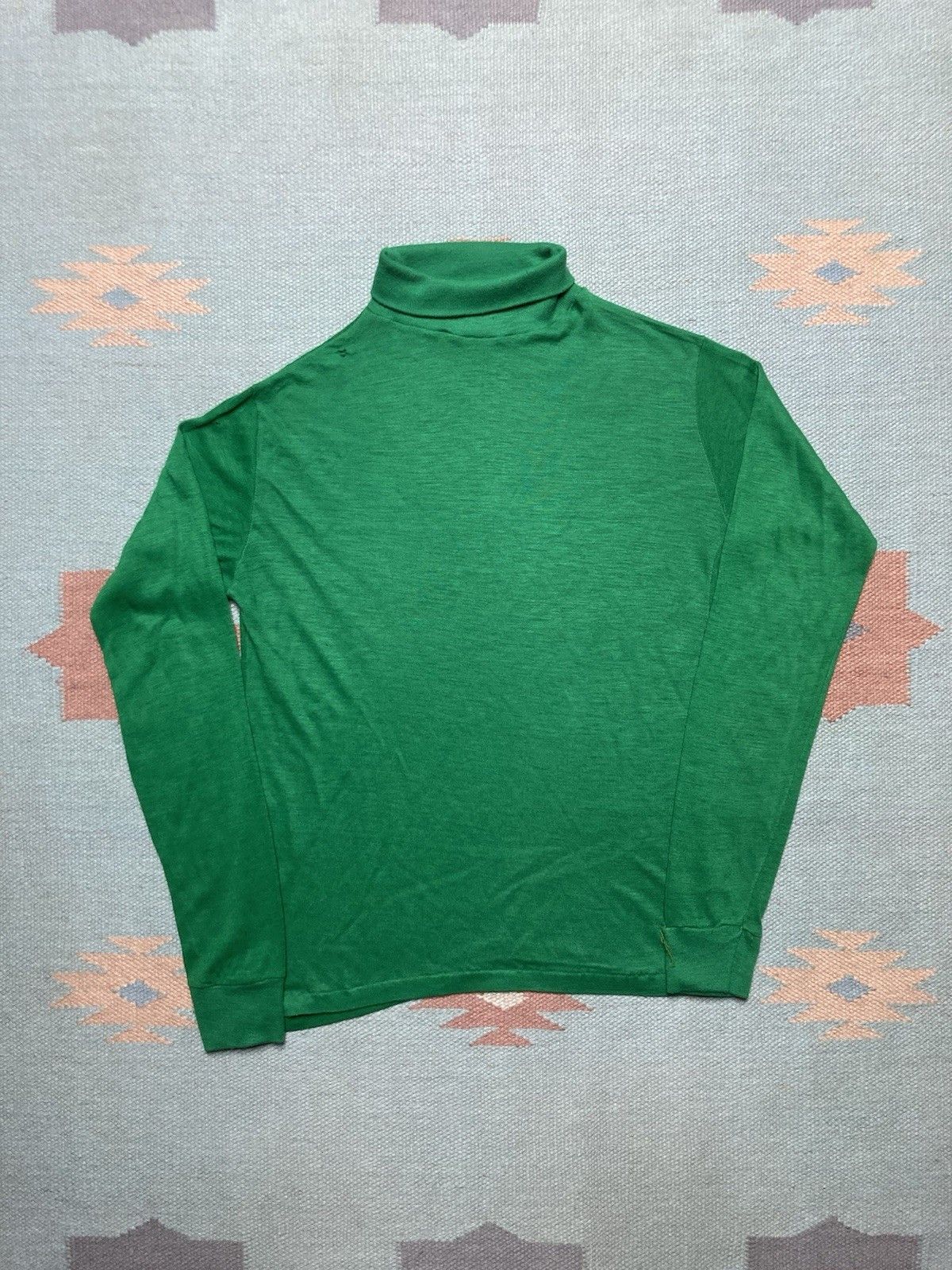 Vintage 60s 70s Long Sleeve T Shirt Roll Neck Soft 18 Men S Small