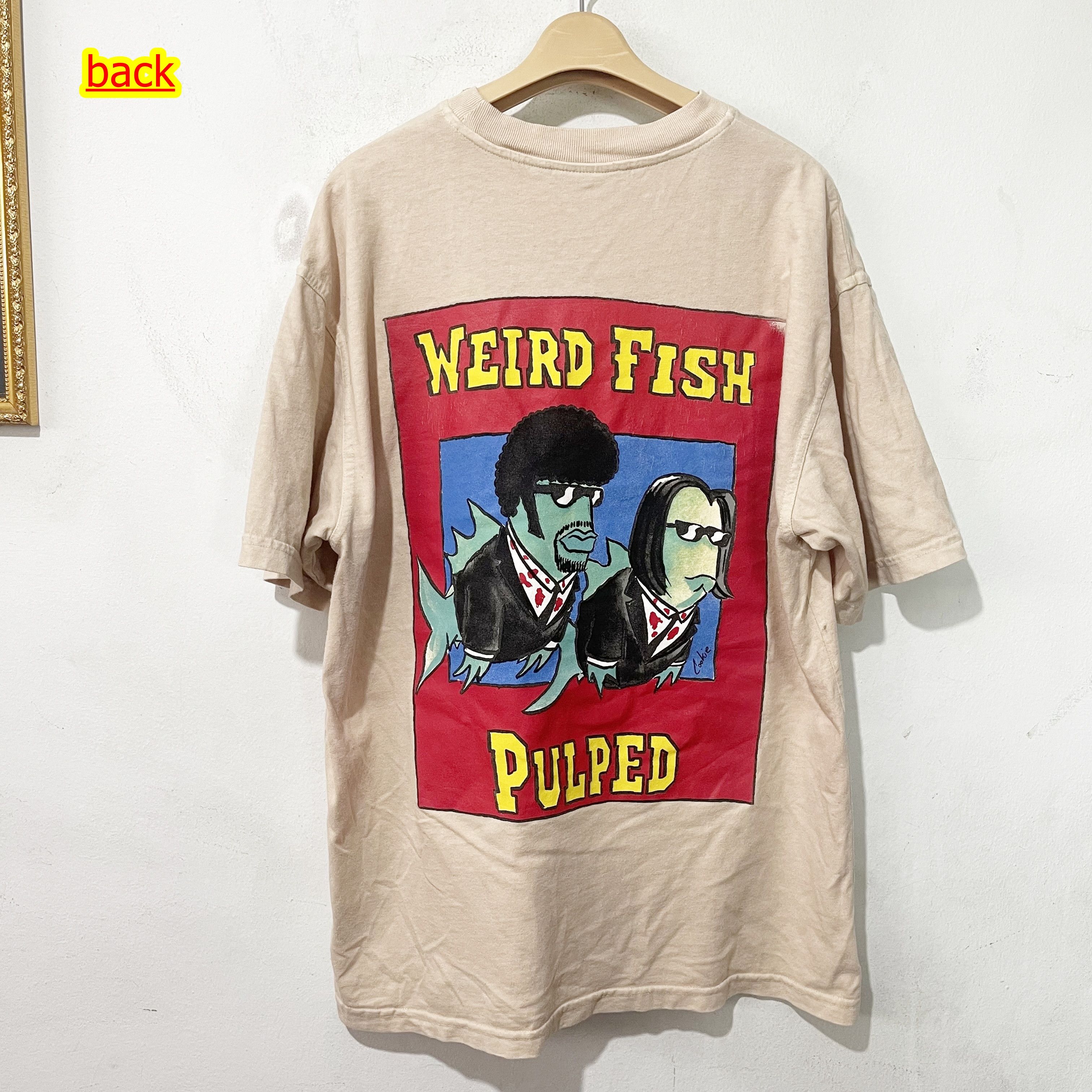 Vintage Wired Fish Pulp Fiction Parody T Shirt