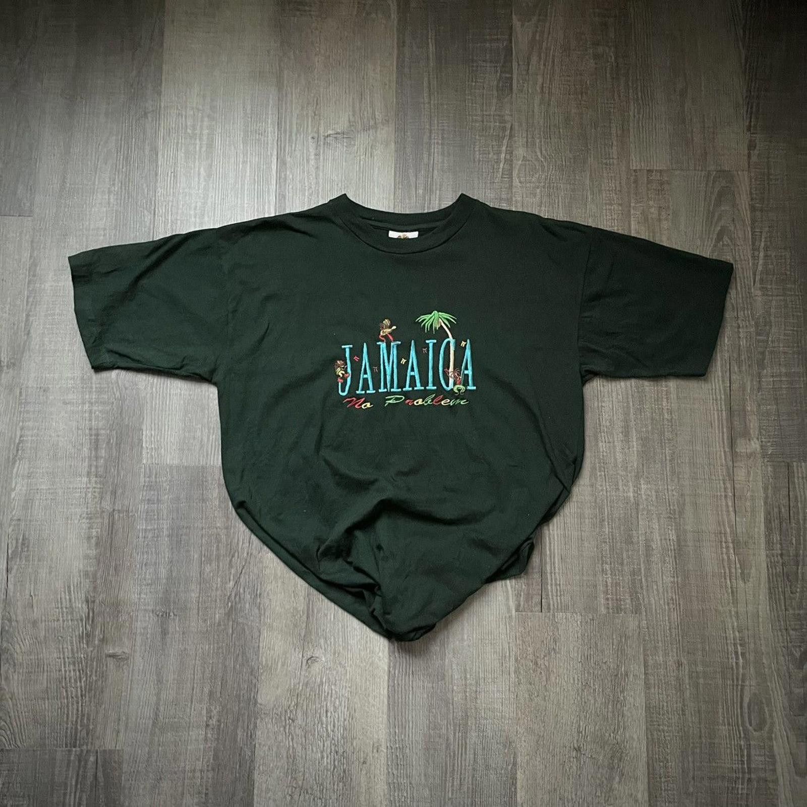 Vintage Smile Mon Vntg Jamaica Embroidered Tee Xl Hoodie, Sweatshirt | FlexRushtees.com
