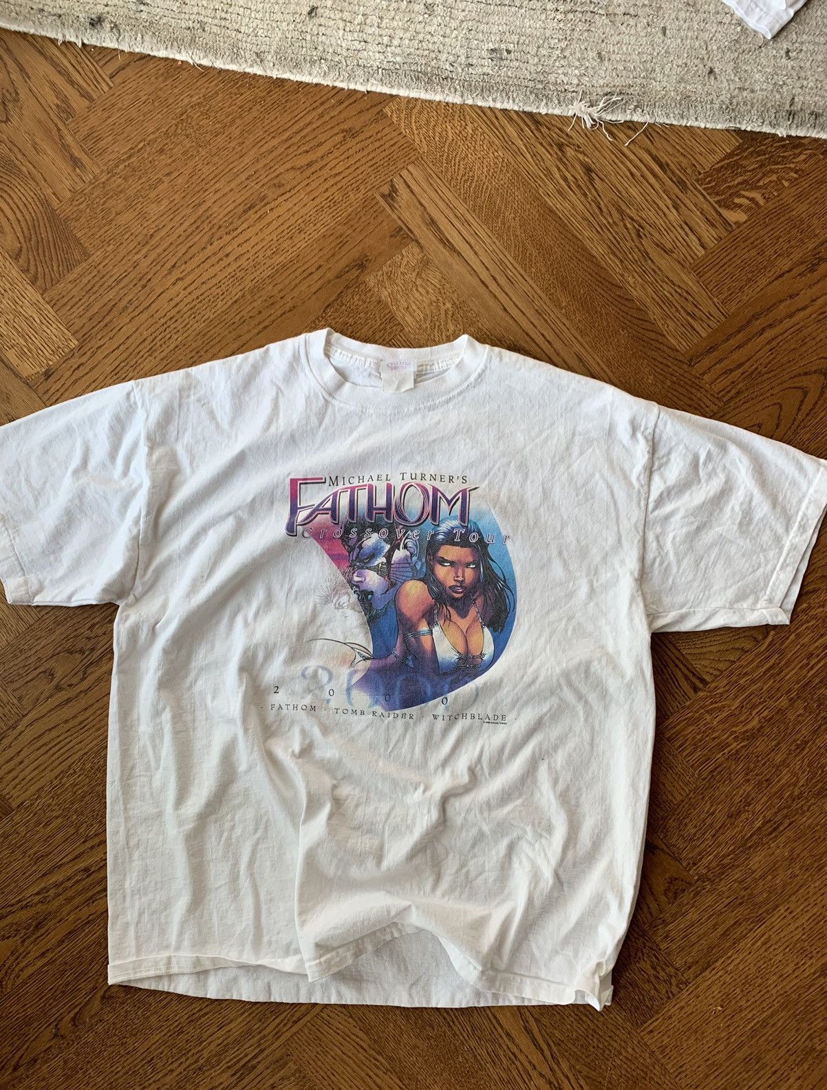 Vintage 2000s Anime Boobies Tee Fathom Crossover Cartoon Baddie Uwu