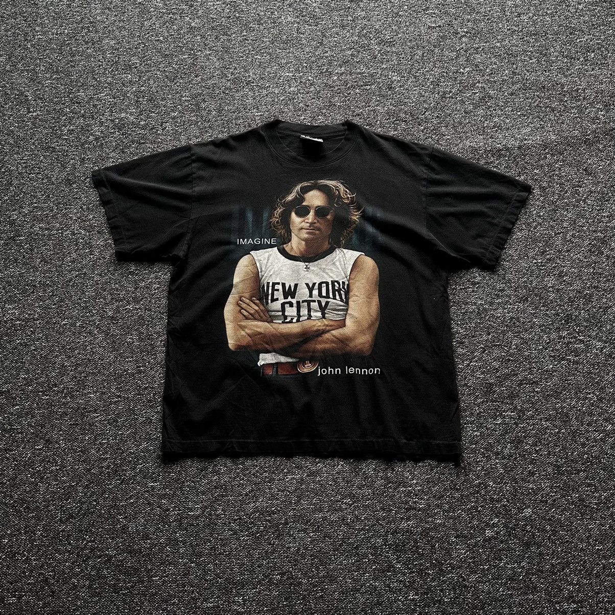 Vintage 90 S John Lennon Imagine Portrait Bootleg Tee Hoodie, Sweatshirt | FlexRushtees.com