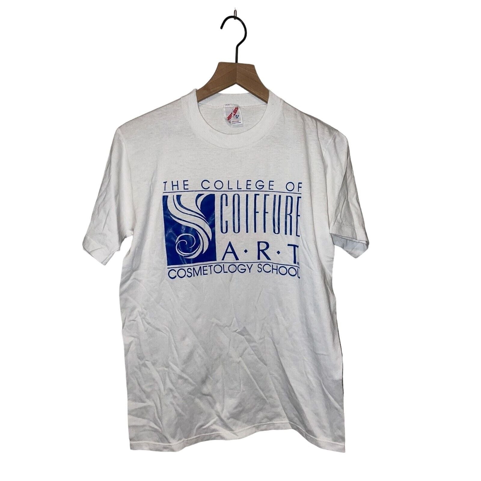 Jerzees Vintage Cosmetology Shirt College Of Coiffure Art Tee 90s M Hoodie, Sweatshirt | FlexRushtees.com