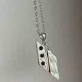 Other Sydoria Metal Block Pendant With Garnets