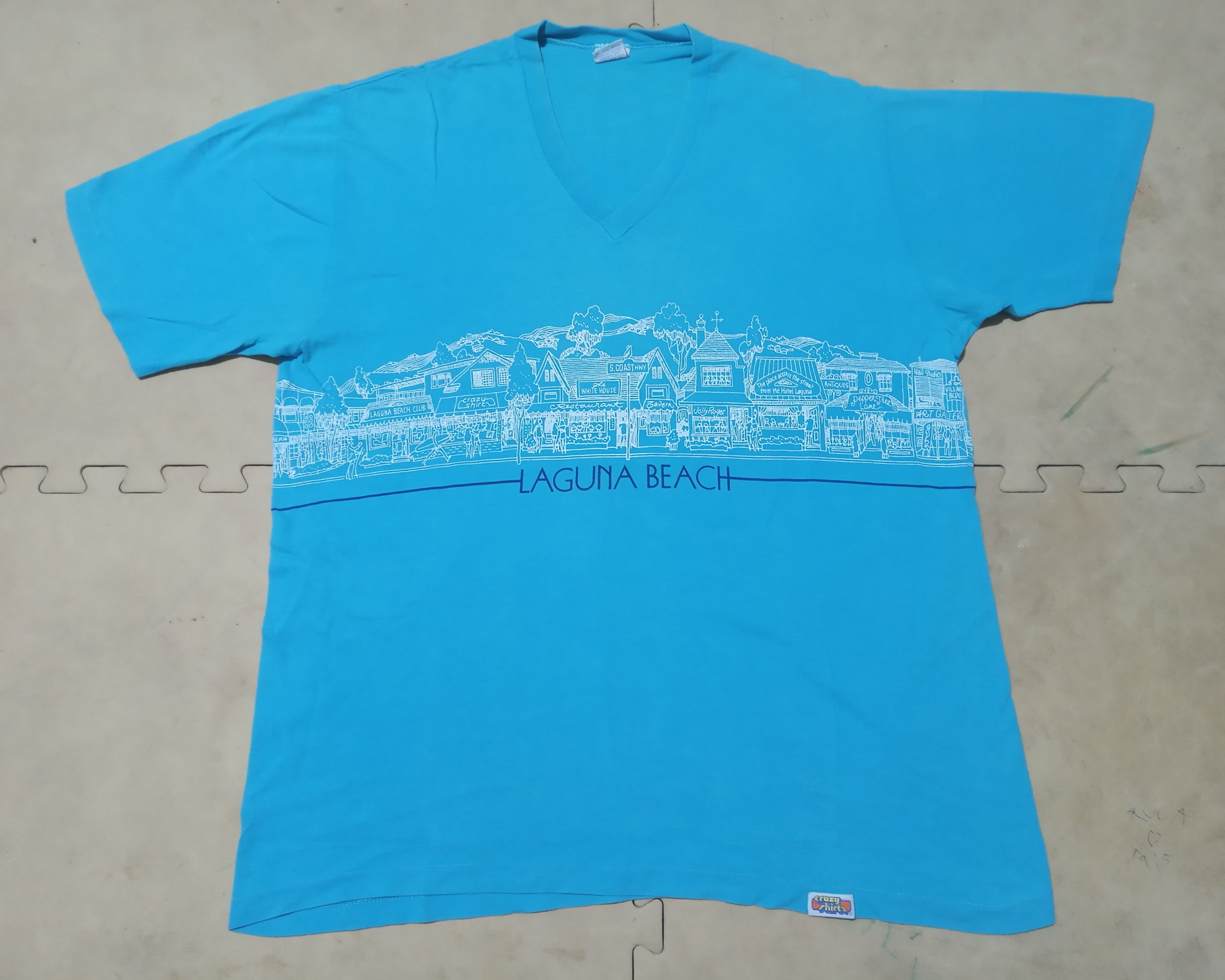 Vintage 70s V Neck Crazy Shirts Laguna Beach