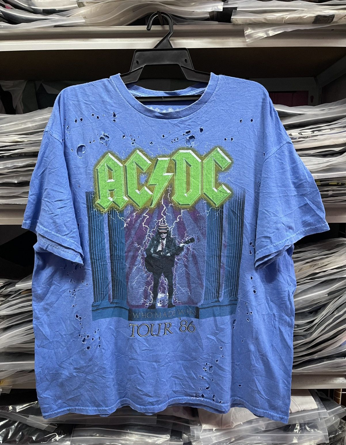 Band Tees Ac Dc Distressed Tour Tee Hoodie, Sweatshirt | FlexRushtees.com