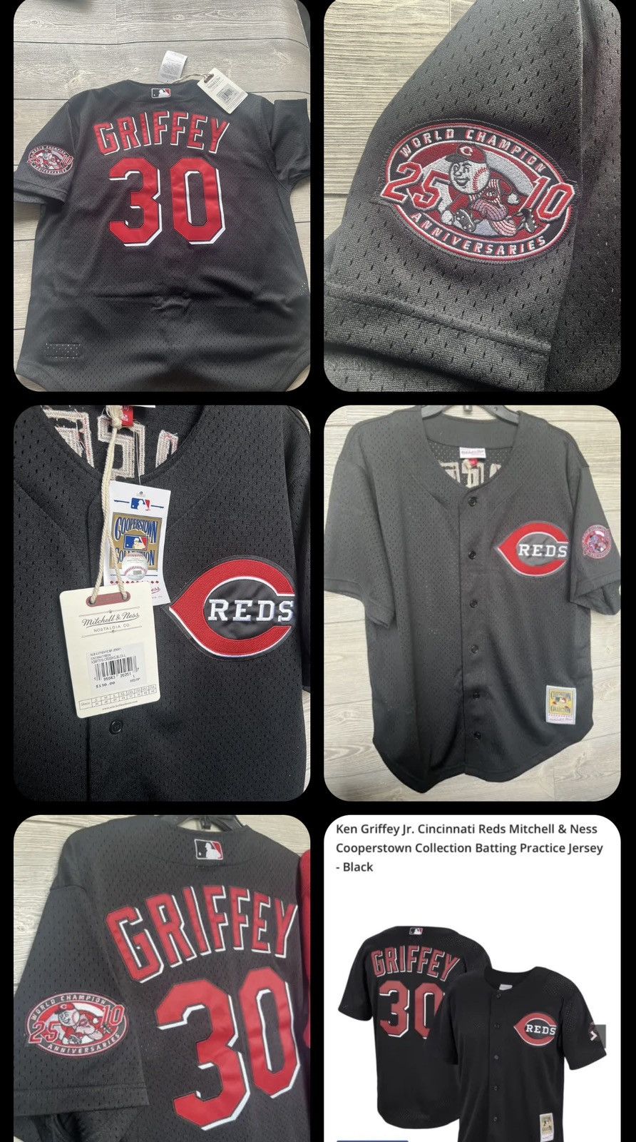 Mitchell Ness Ken Griffey Jr 2000 30 Cincinnati Reds Mlb Bp Jersey