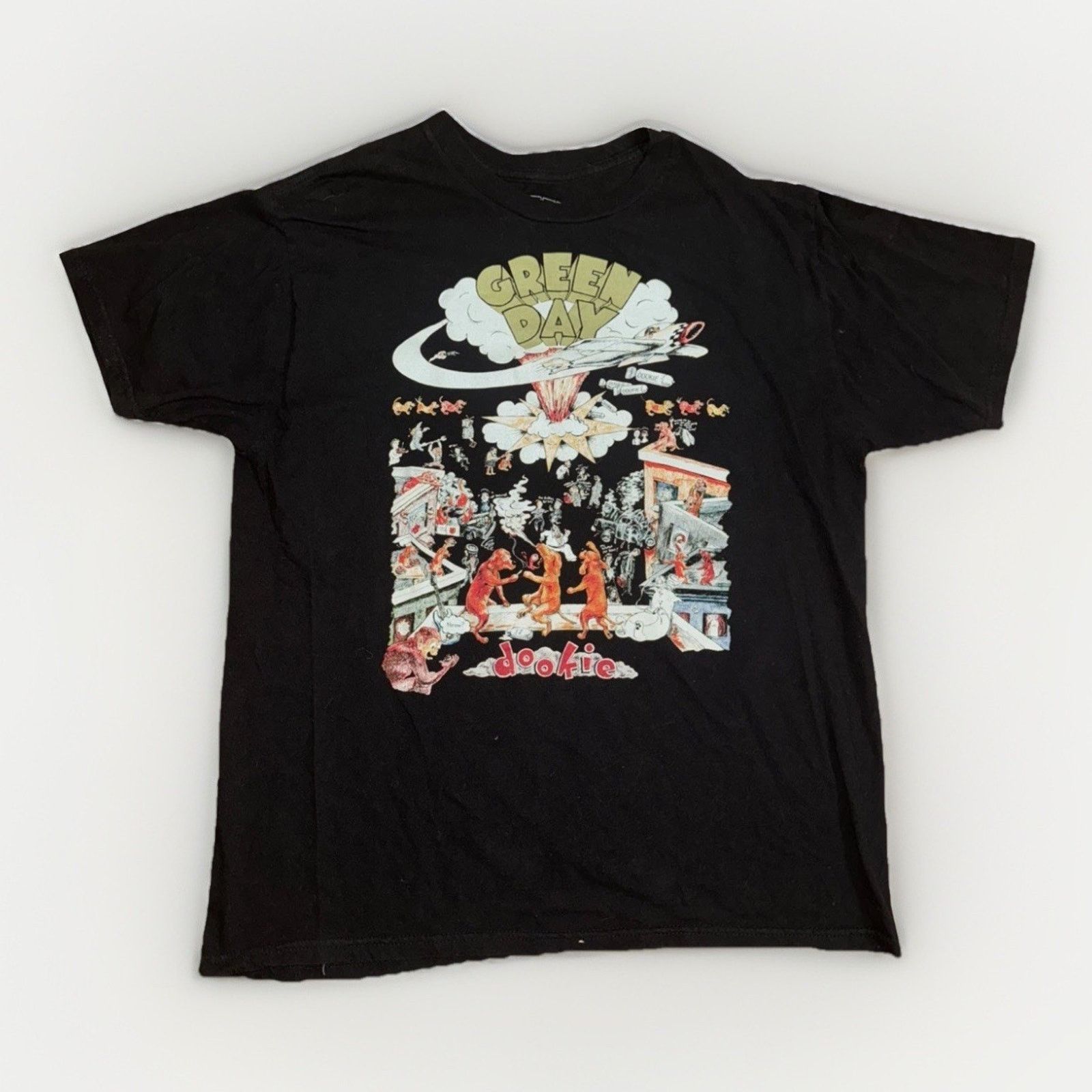 Vintage Green Day Dookie T Shirt Black L 21x26 Punk Rock Graphic Tee Hoodie, Sweatshirt | FlexRushtees.com