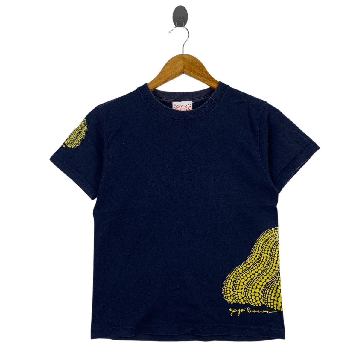 Japanese Brand Yayoi Kusama Japanese Artist Merchandise Blue Short Shirt
