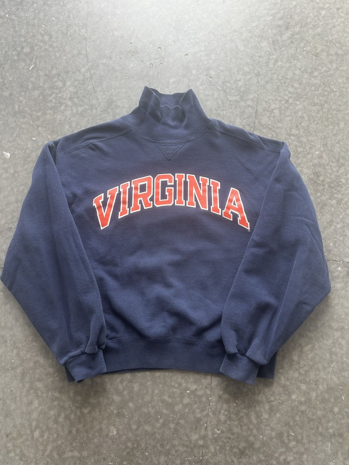 Vintage 90s Russell Virginia Sweatshirt Turtleneck Boxy