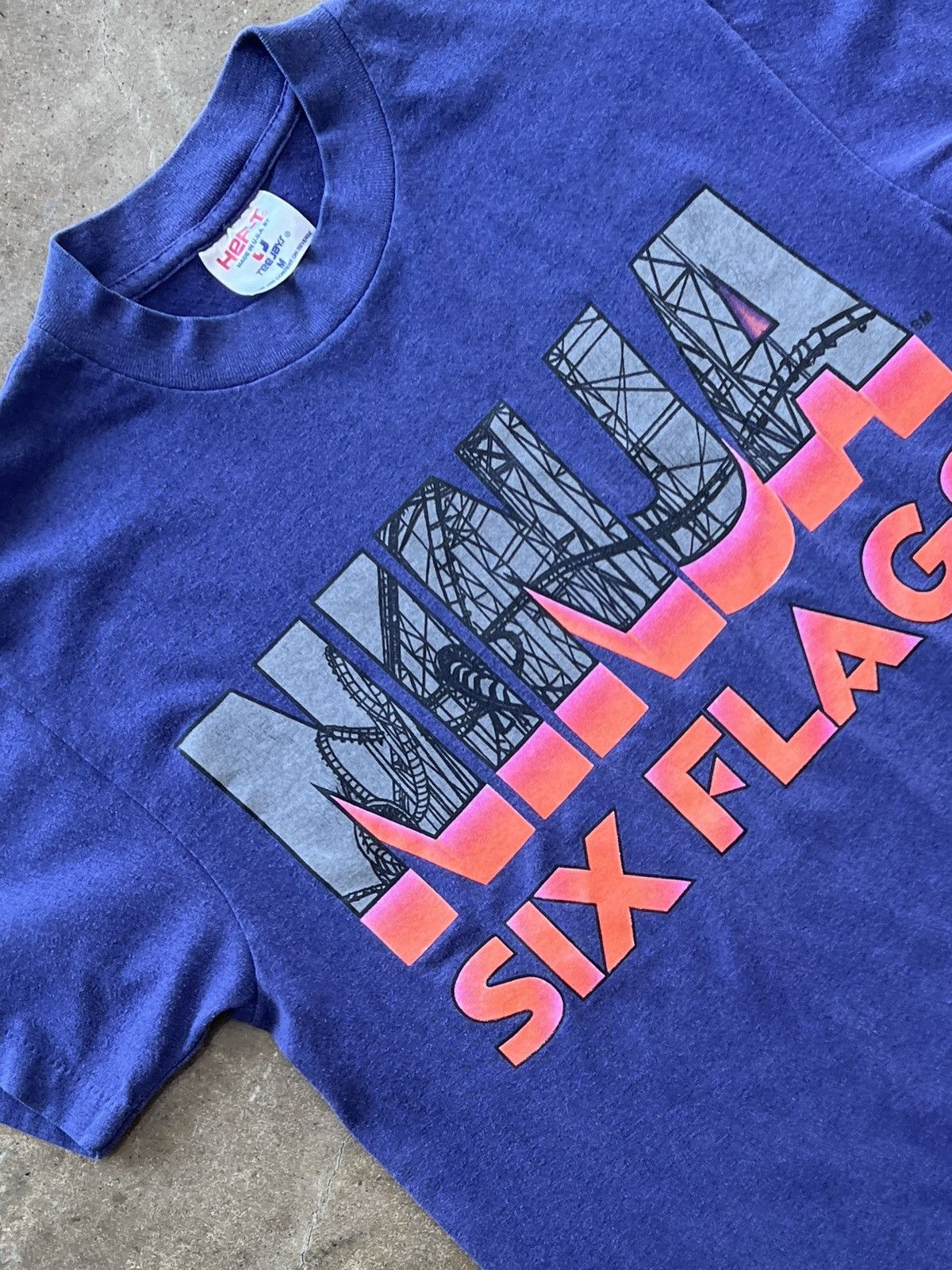 Vintage Ninja Six Flags Amusement Park Ride Tee Medium Hoodie, Sweatshirt | FlexRushtees.com