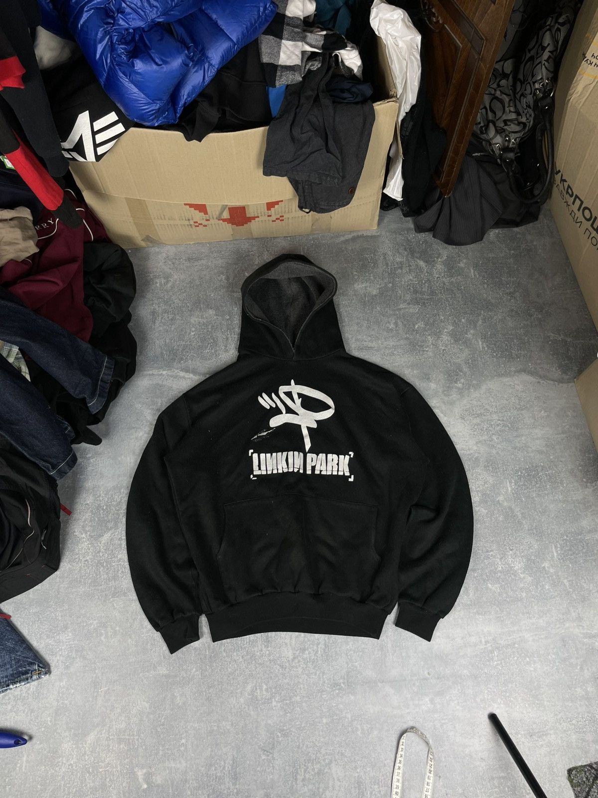 Band Tees Vintage 00ss Linkin Park Black Big Logo Hoodie Sweatshirt | FlexRushtees.com