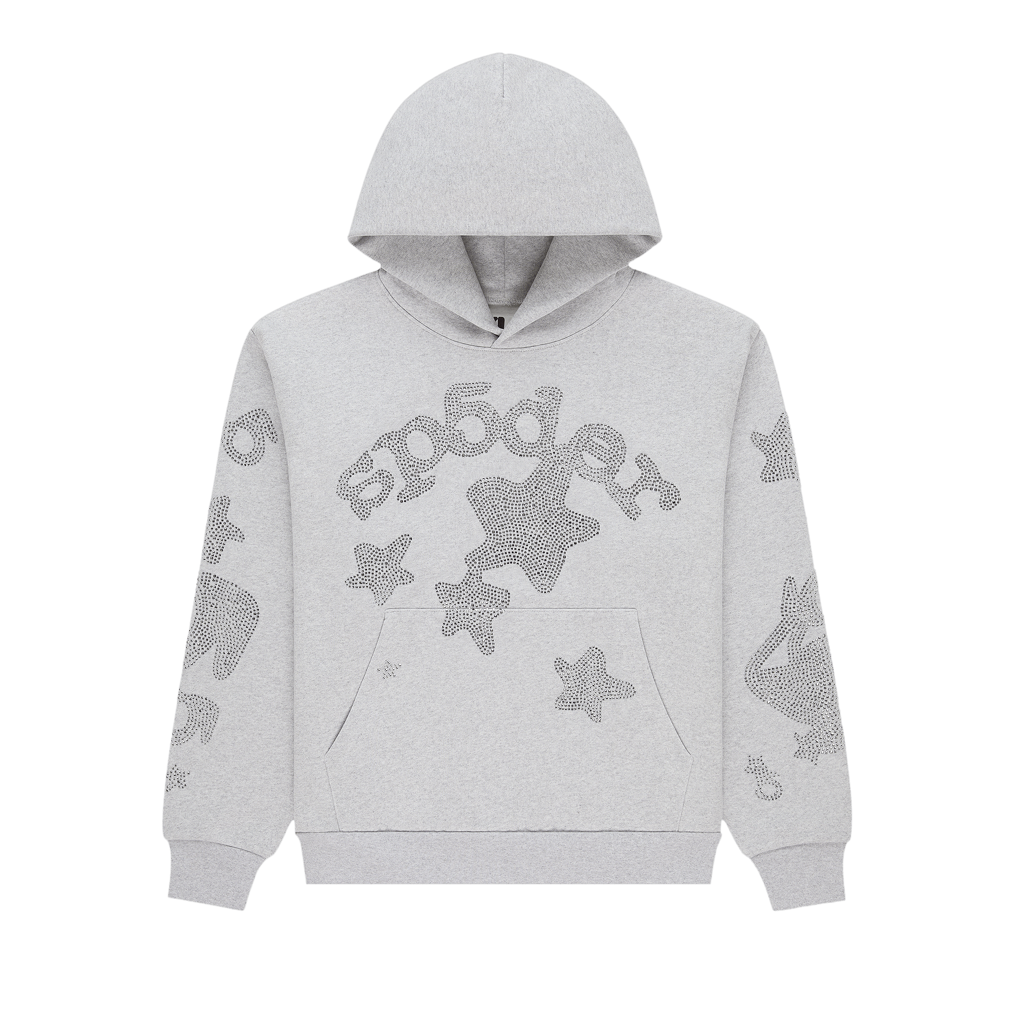 Sp5der Rhinestone Beluga Hoodie Heather Grey