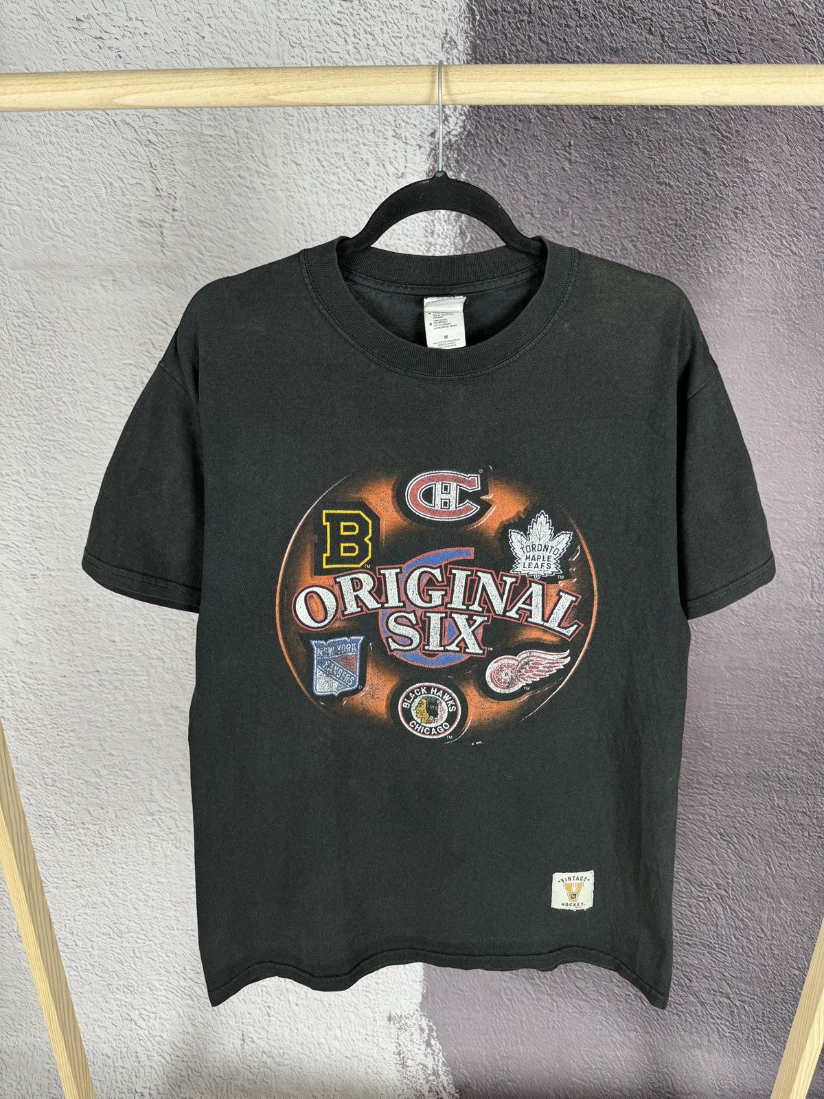 Nhl Vntg Bulletin Canada Nhl Original Six Faded Distressed Tee Hoodie, Sweatshirt | FlexRushtees.com