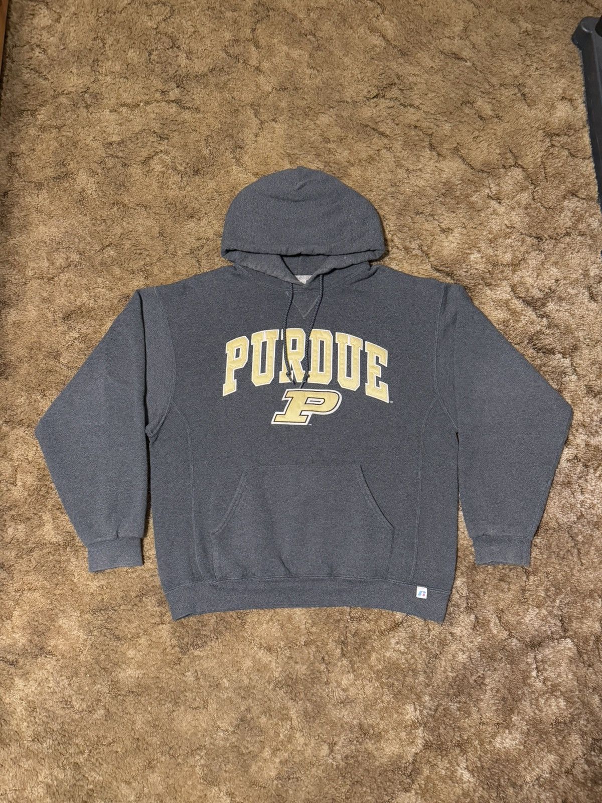 Athletic Russell Athletic Purdue College Logo Hoodie Grey Large