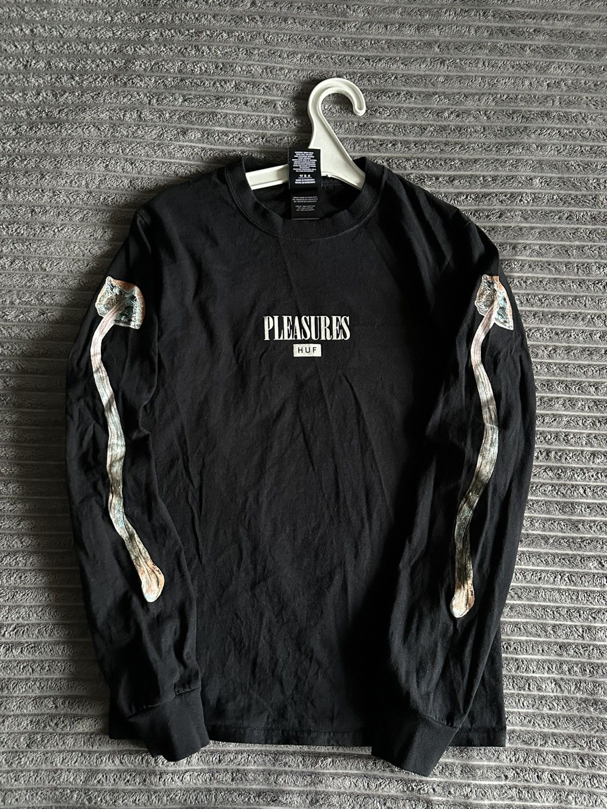 Pleasures X Huf Psychedelic Mushrooms Black Skate Longsleeve