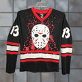 Vintage Friday The 13th Jason Voorhees Hockey Jersey Adult Extra Small Black Long Sleeve Mens
