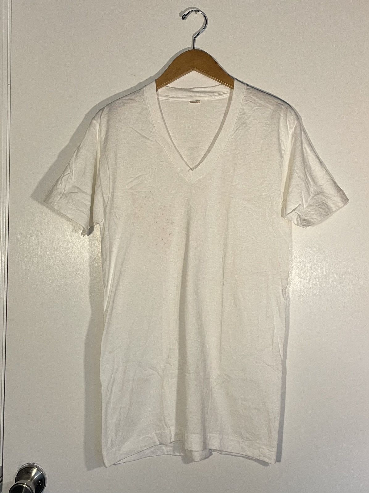 Vintage 70s Blank V Neck Tee Super Thin Nos