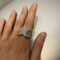 Vintage Cristal Silver Shining Very Rare Grail Ring Size 9