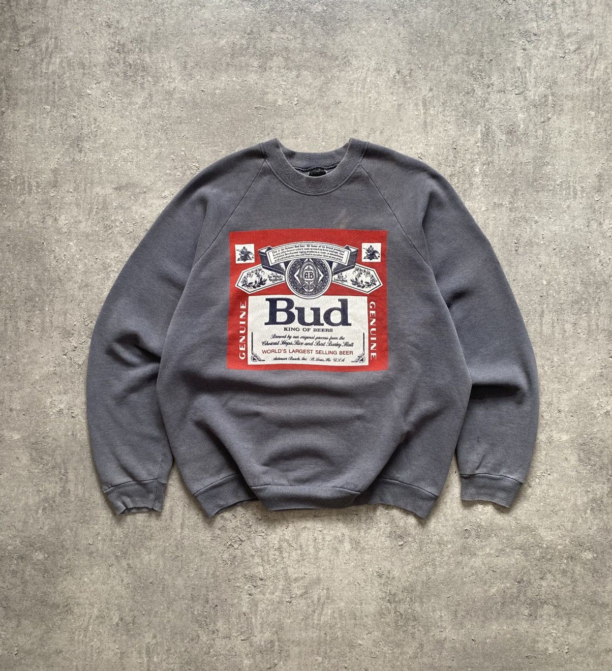 Vintage Budweiser Screen Stars Usa 90s Beer Promo Gray S