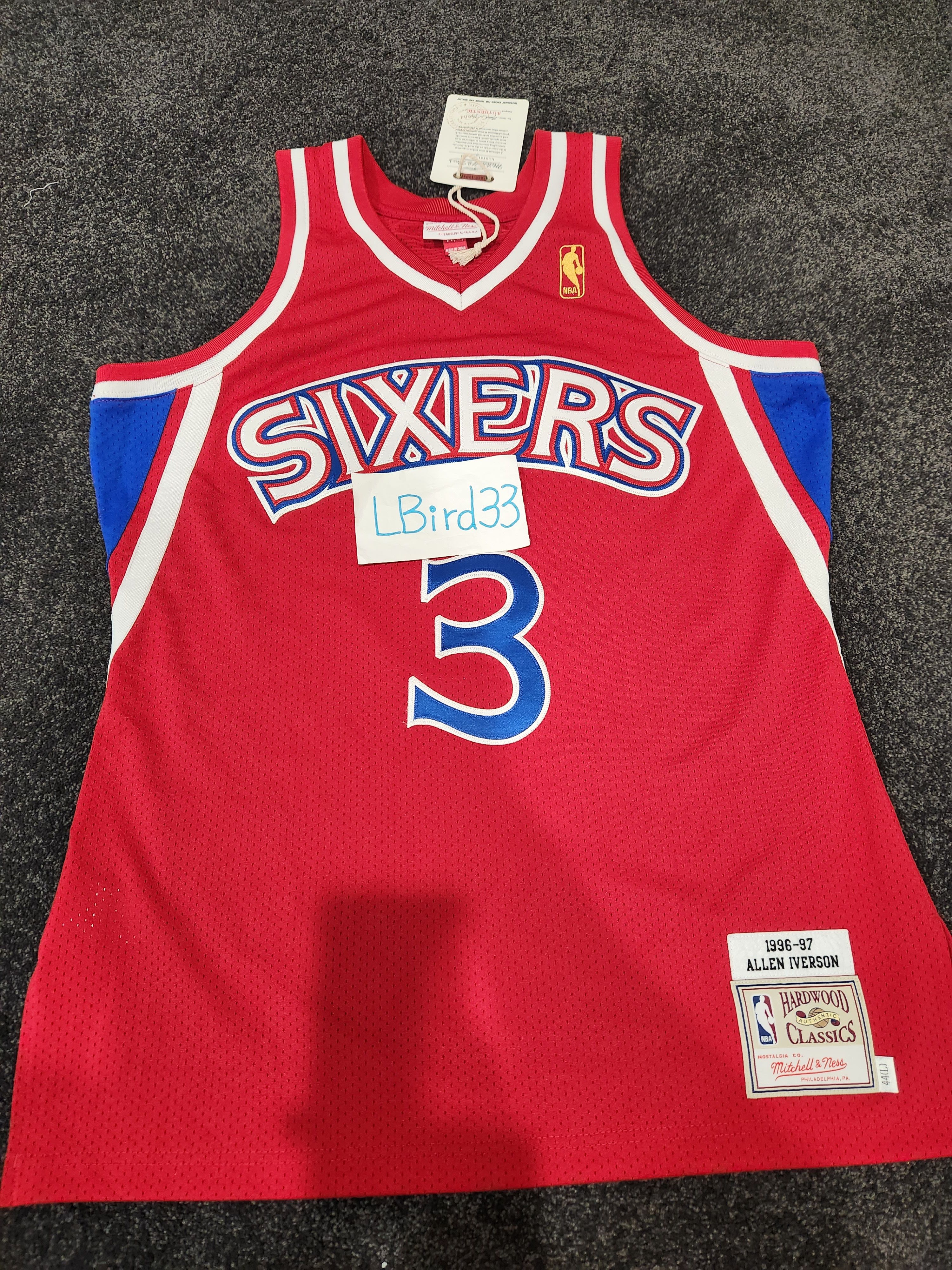Nba Philadelphia 76ers Sixers Allen Iverson Game Jersey Rookie L