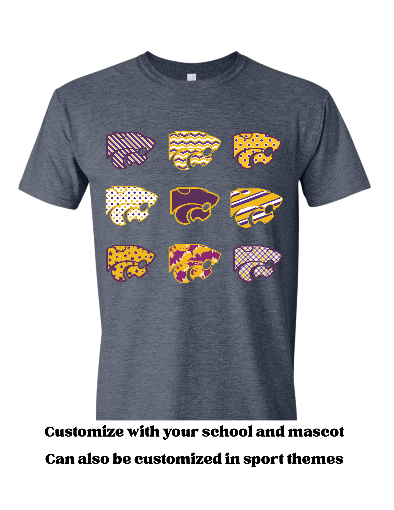 Logo or Sport Grid Custom Mascot School Spirit Shirt