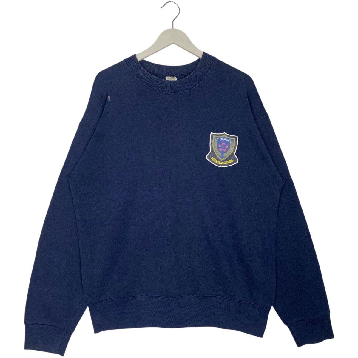 Vintage Fruit Of The Loom Sweatshirt Navy Blue Size L