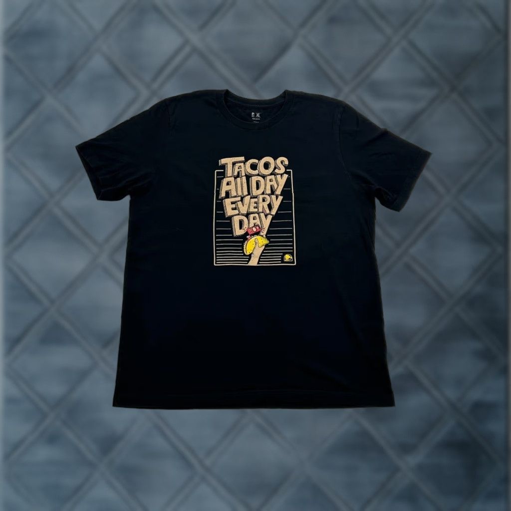 Vintage Taco Bell T Shirt Unisex Adults Xl Black Tacos All Day Every Day Graphic Cotton Hoodie, Sweatshirt | FlexRushtees.com