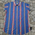 Vintage Panhandle Slim Brushpopper Pearl Snap Shirt Aztec Blue Mens Xlt Shirt