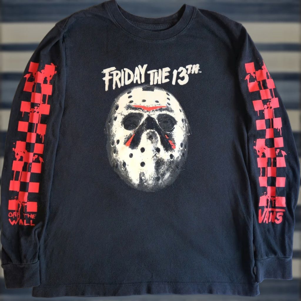 Vans Friday The 13th Jason Vorhees Glow In The Dark Long Sleeve T Shirt Black Small Unisex Adul