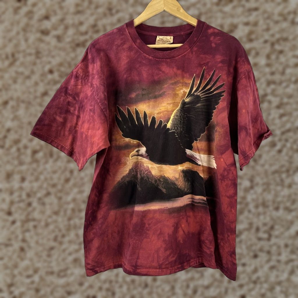 Mountain Vintage The Mountain T Shirt Eagle Usa Patriotic Tie Dye 2004 Y2k Size Large Men