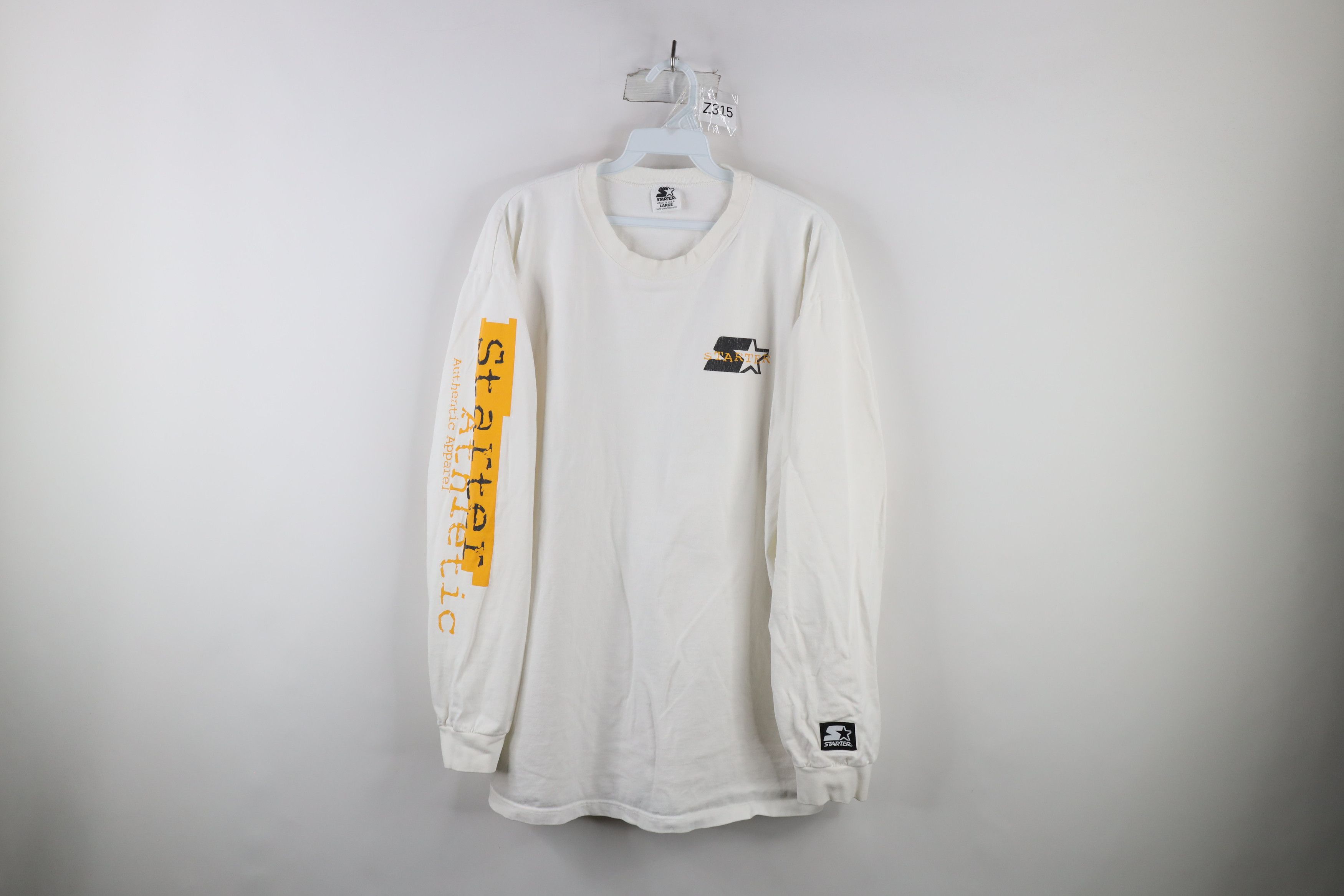 Vintage 90s Starter Long Sleeve T Shirt White Cotton Usa