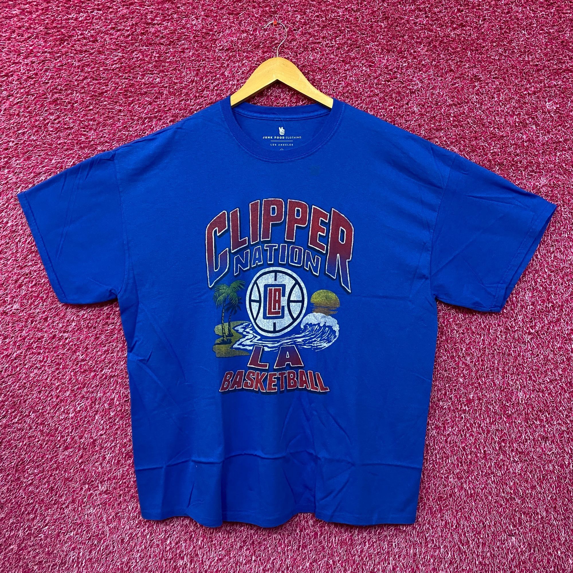 Junk Food Nba La Clippers Blue Clipper Nation Tshirt Size Extra Large Hoodie, Sweatshirt | FlexRushtees.com