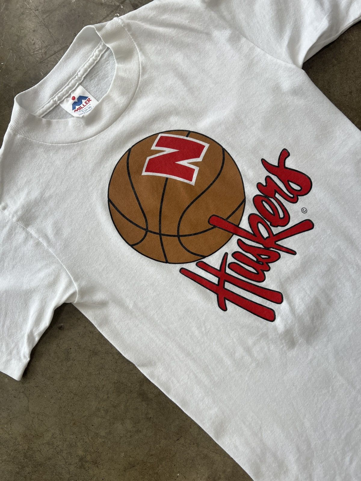Vintage Nebraska Huskers Basketball Tee Sz Small Hoodie, Sweatshirt | FlexRushtees.com