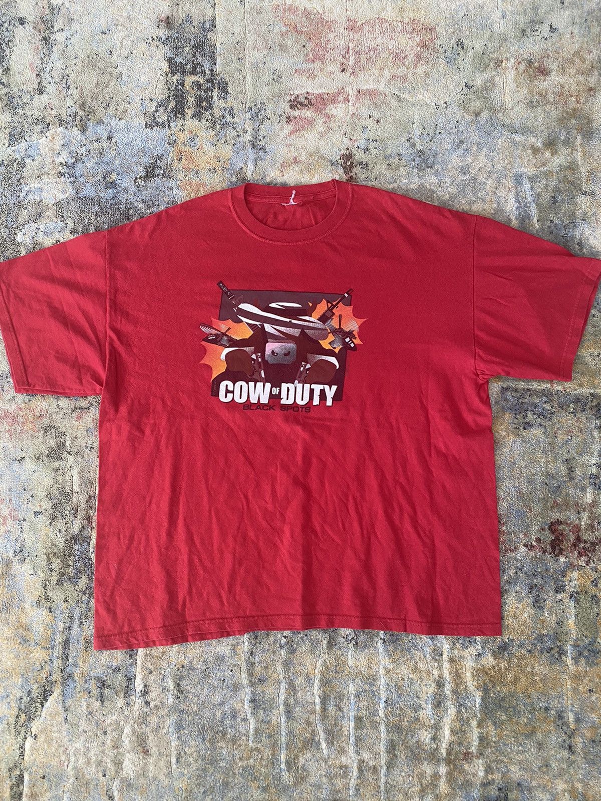 Vintage Y2k Call Of Duty Parody Comedy Red Graphic Tee Shirt Vintage