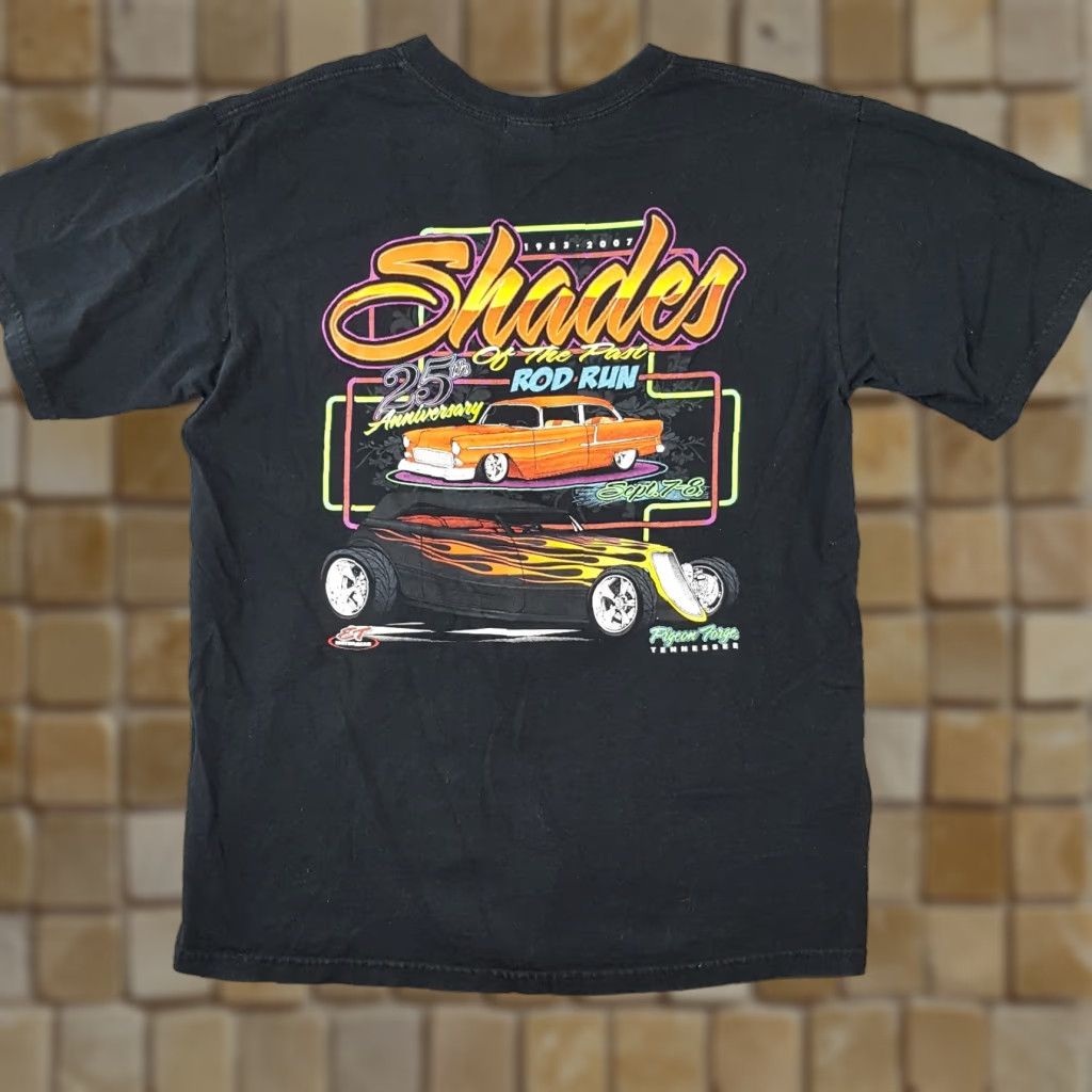 Anvil Vintage Shades Hot Rod Car Racing Black T Shirt Nascar Retro Anvil Men M Short Sleeve Crew Nec