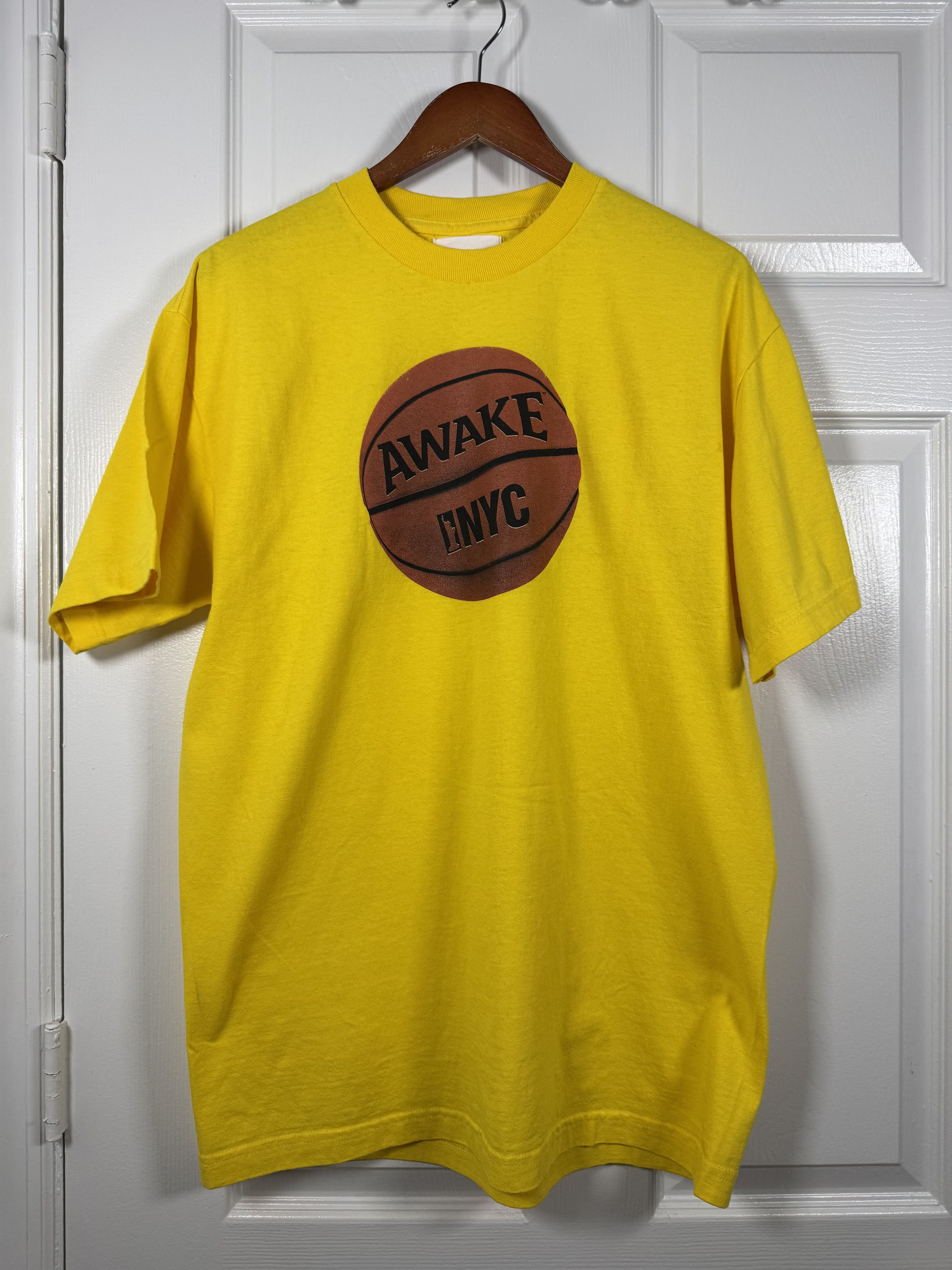 Awake Ny Hoop Basketball Tee Yellow Large Hoodie, Sweatshirt | FlexRushtees.com