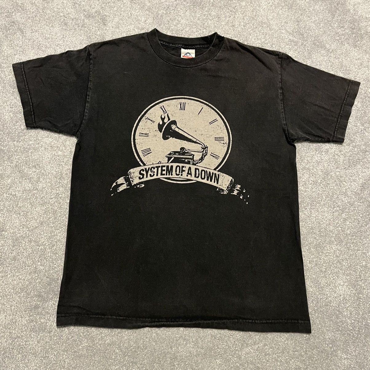 Vintage 2000s System Of A Down Gramophone Metal Band T Shirt Hoodie, Sweatshirt | FlexRushtees.com