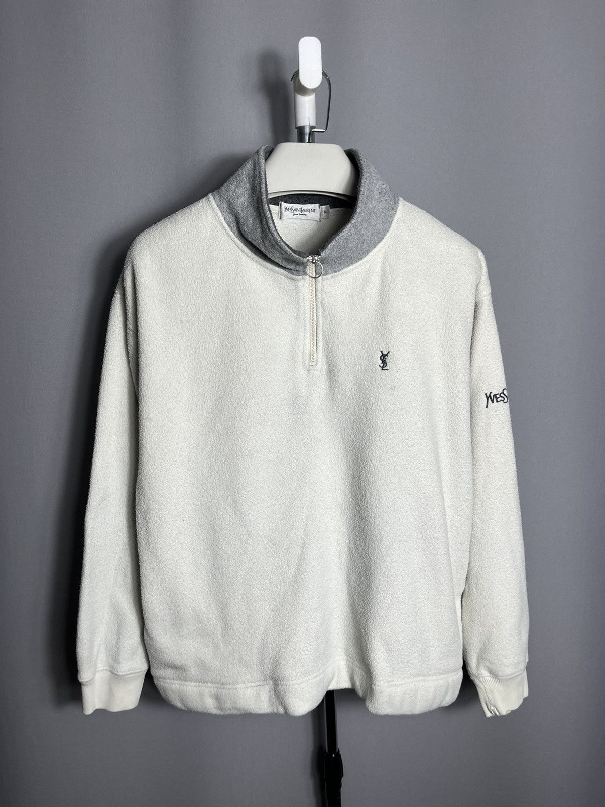 Saint Laurent Yves Saint Lauren Fleece Sweatshirt 1 4 Zip Winter Vintage
