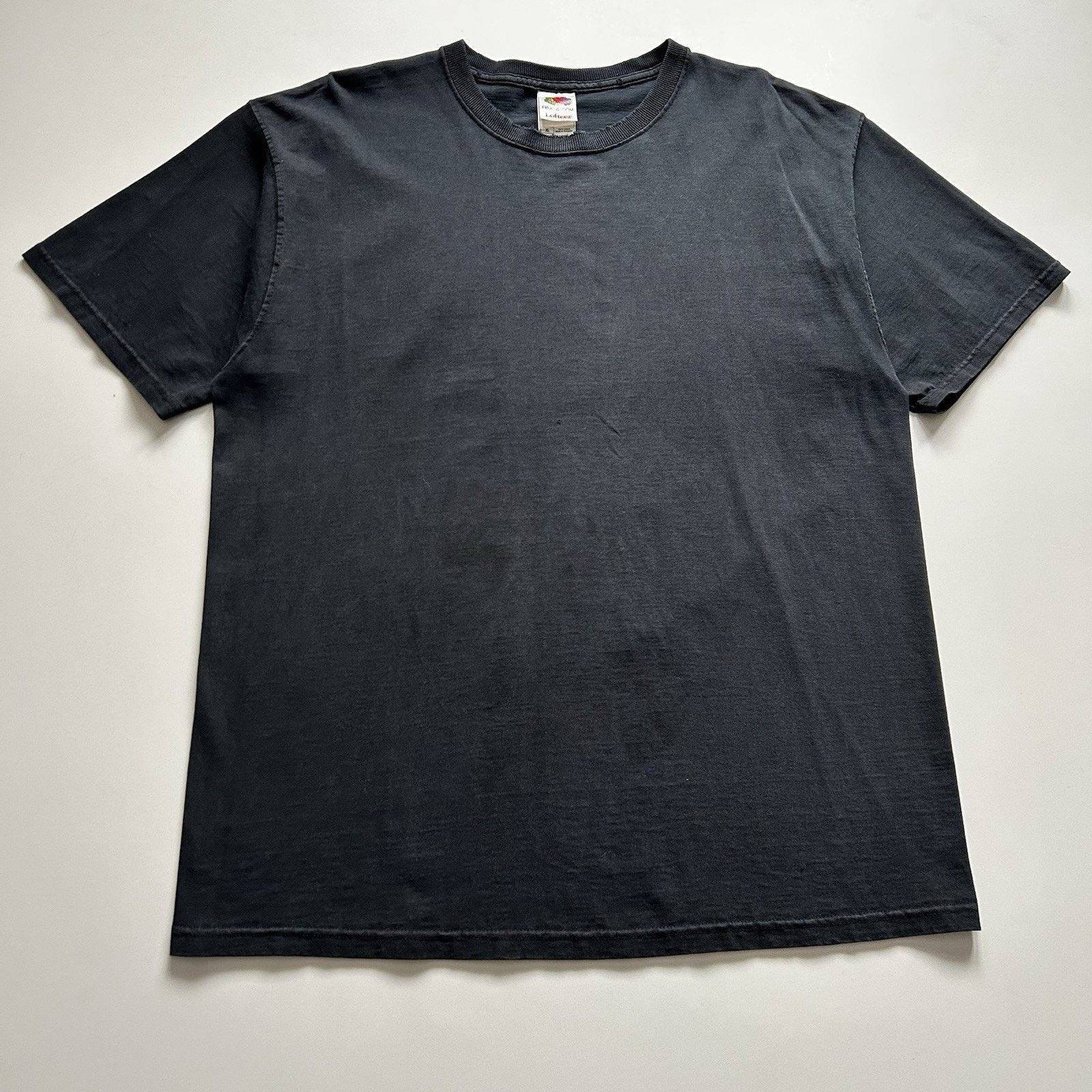 Vintage 90s Fruit Of The Loom Shirt Xl Sun Faded Black Blank Hoodie, Sweatshirt | FlexRushtees.com