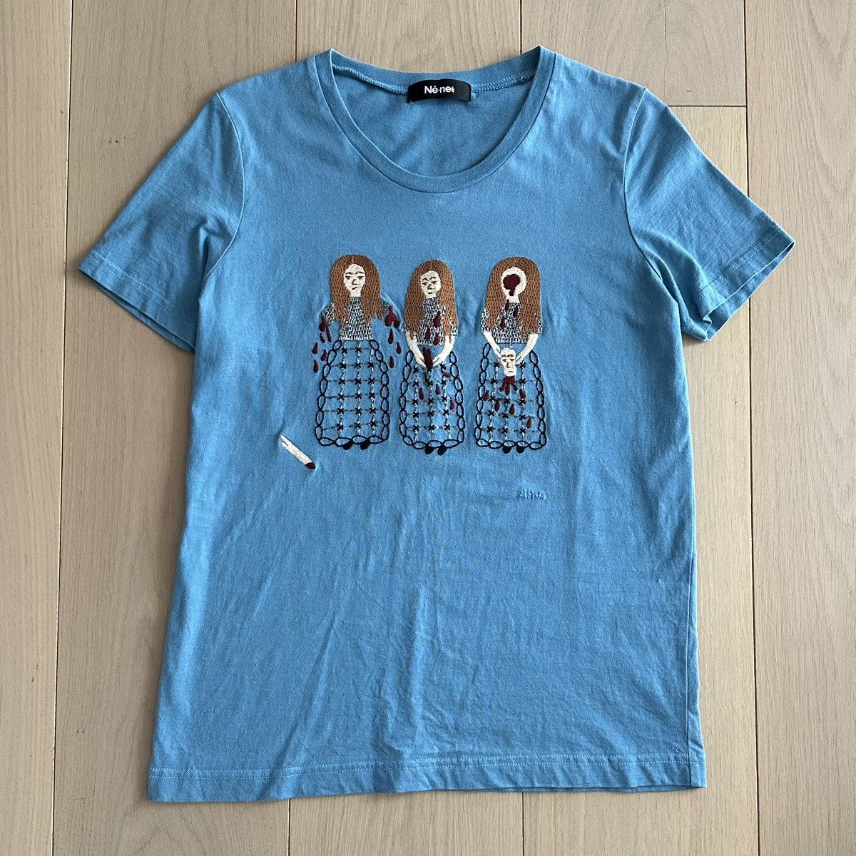 Ne Net Bloody Body Horror Embroidered T Shirt