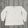 Vintage Race T Shirt Henley Mens 42 White Long Sleeve 60s 70s Goldstar 70s Theme Mens