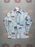 Vintage 70s Disco Shirt Dagger Collar Psychedelic Pattern Mod Small