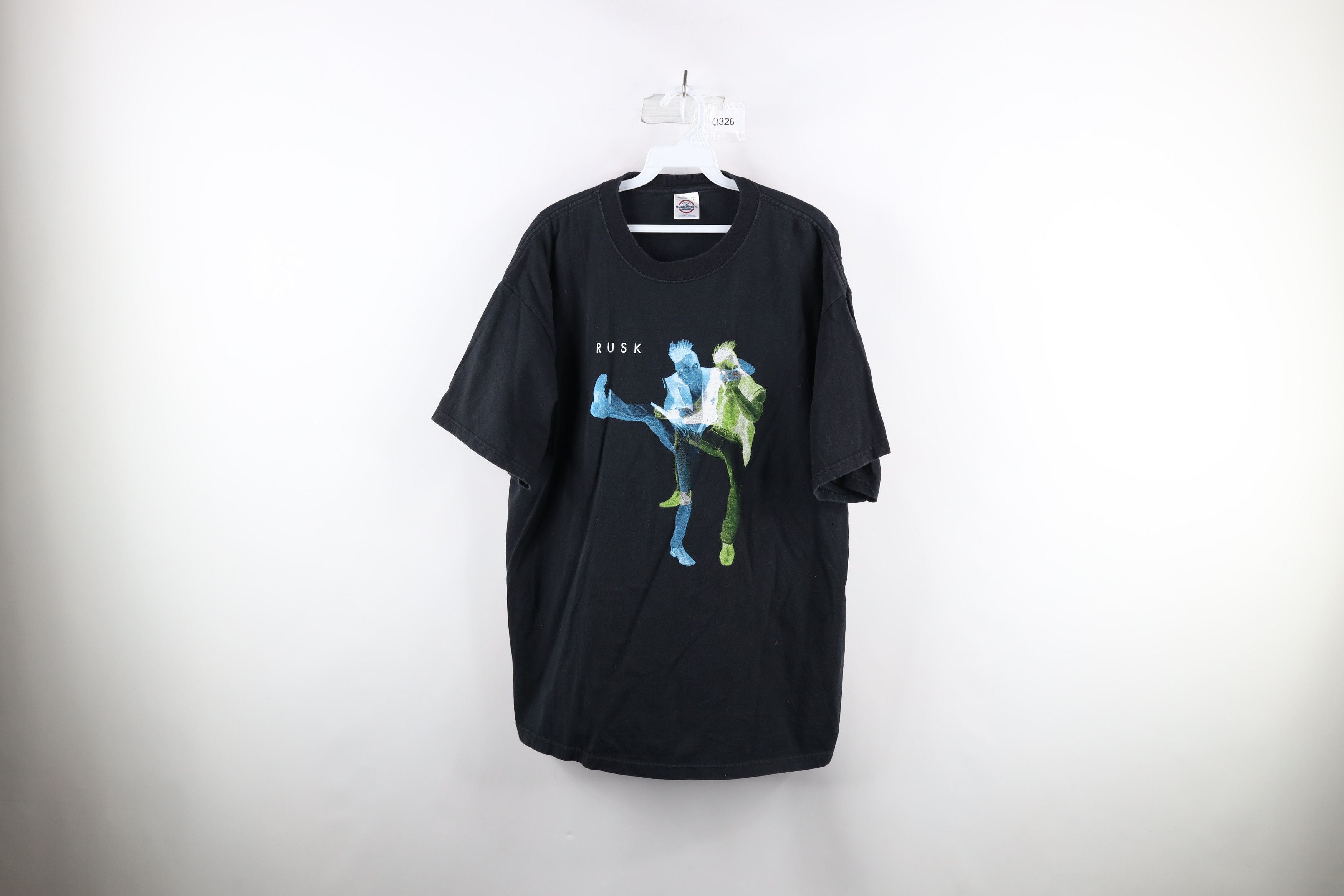 Vintage 90s Rusk Artist Short Sleeve T Shirt Black Cotton Hoodie, Sweatshirt | FlexRushtees.com
