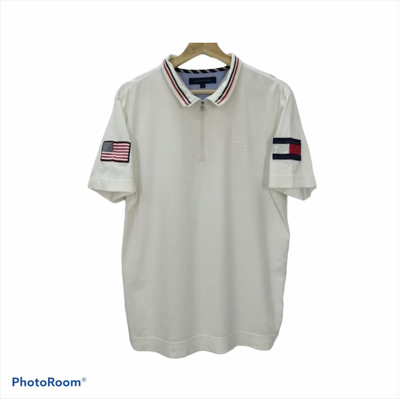 Tommy Hilfiger Offer Me Vtg Tommy Hilfiger Patchwork Tee Medium Size Hoodie, Sweatshirt | FlexRushtees.com