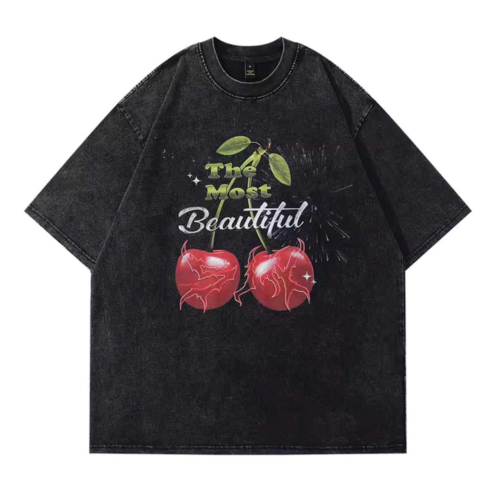 Other Cherry Print Bleachd Tee Hoodie, Sweatshirt | FlexRushtees.com