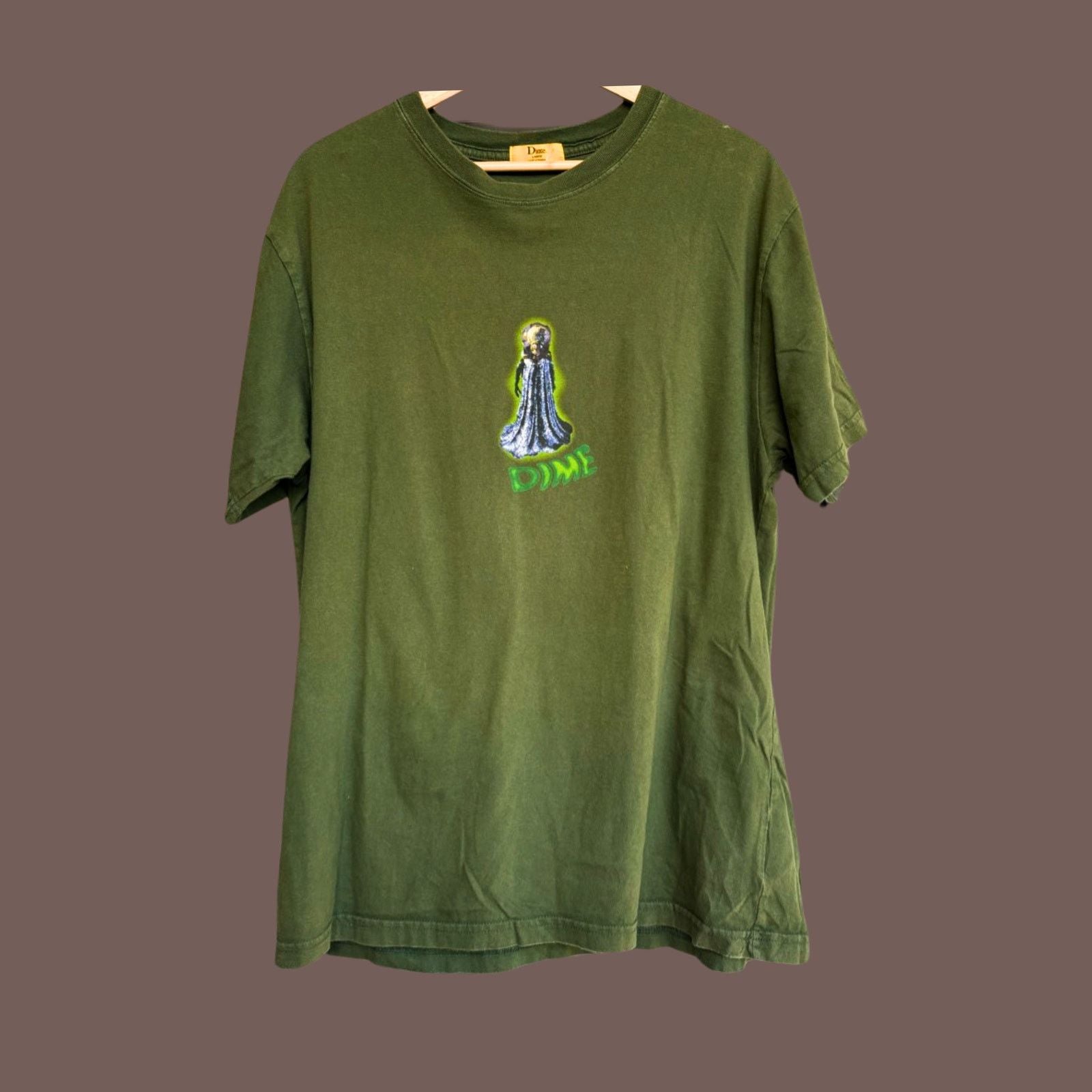 Dime Mtl Alien Tee Green Cotton Sci Fi Skate Energy