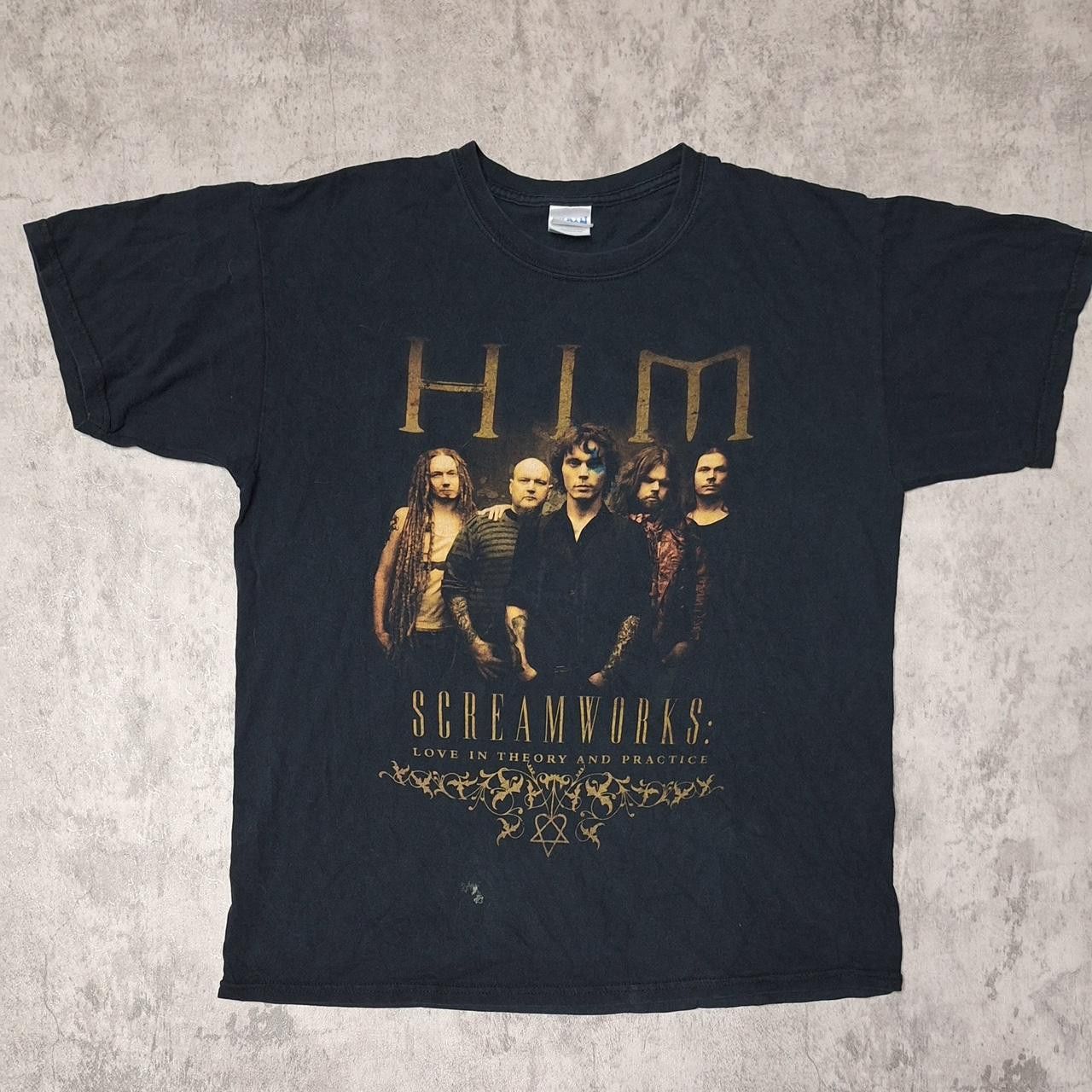 Gildan Black Him Screamworks Band Tee Gothrock Bandtee Hoodie, Sweatshirt | FlexRushtees.com