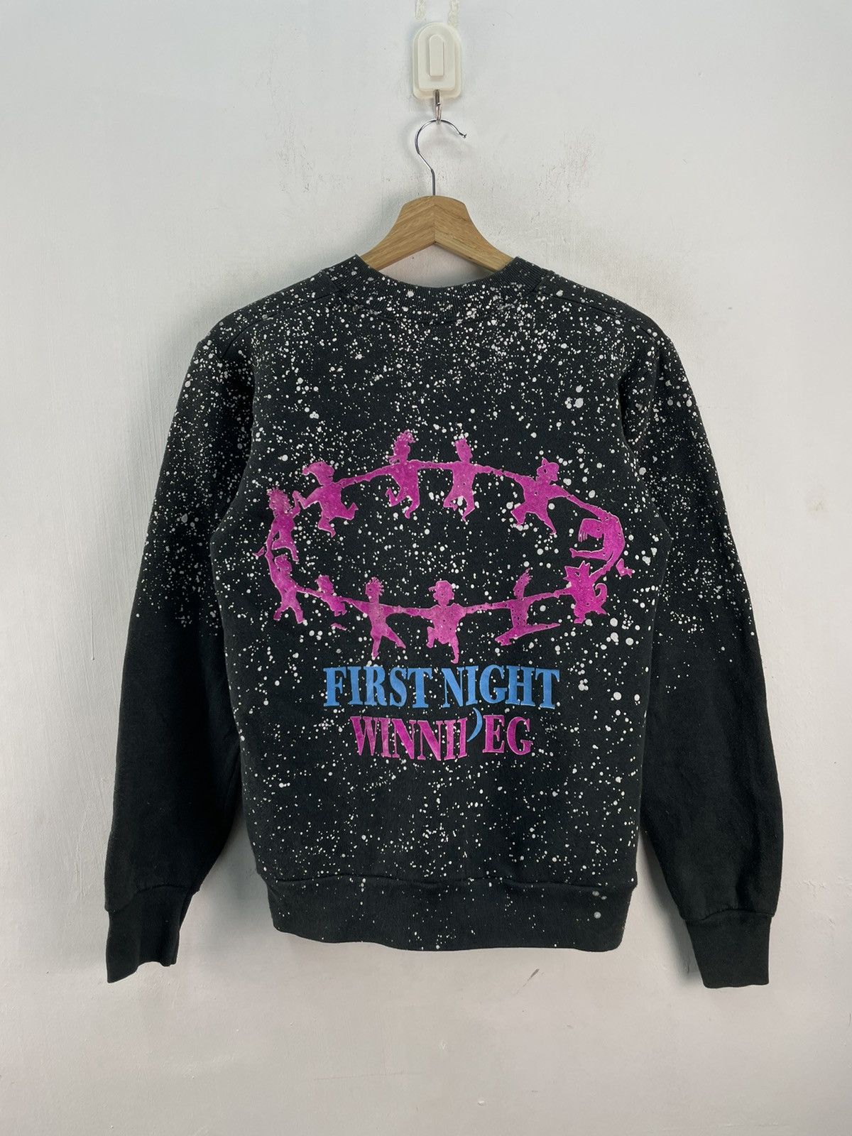 Vintage 80s Fruit Of The Loom Sweatshirt Paint Splatter