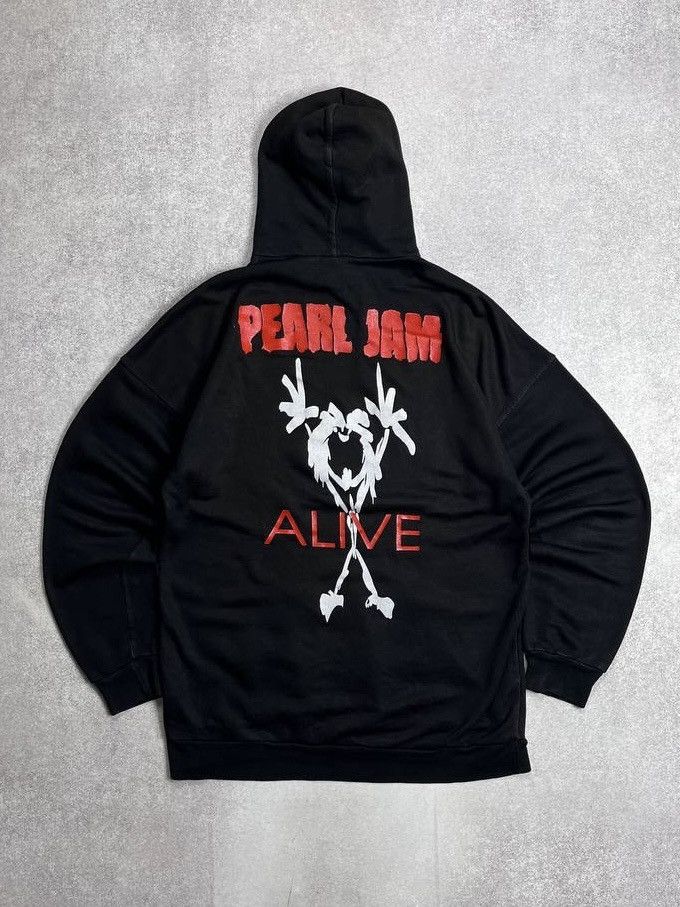 Vintage Pearl Jam Promo Emboidery Boxy Hoodie Y2k L T-Shirts, Sweatshirt | FlexRushtees.com
