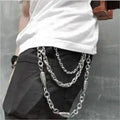 Jewelry 3 Layers Punk Long Metal Wallet Belt Chain